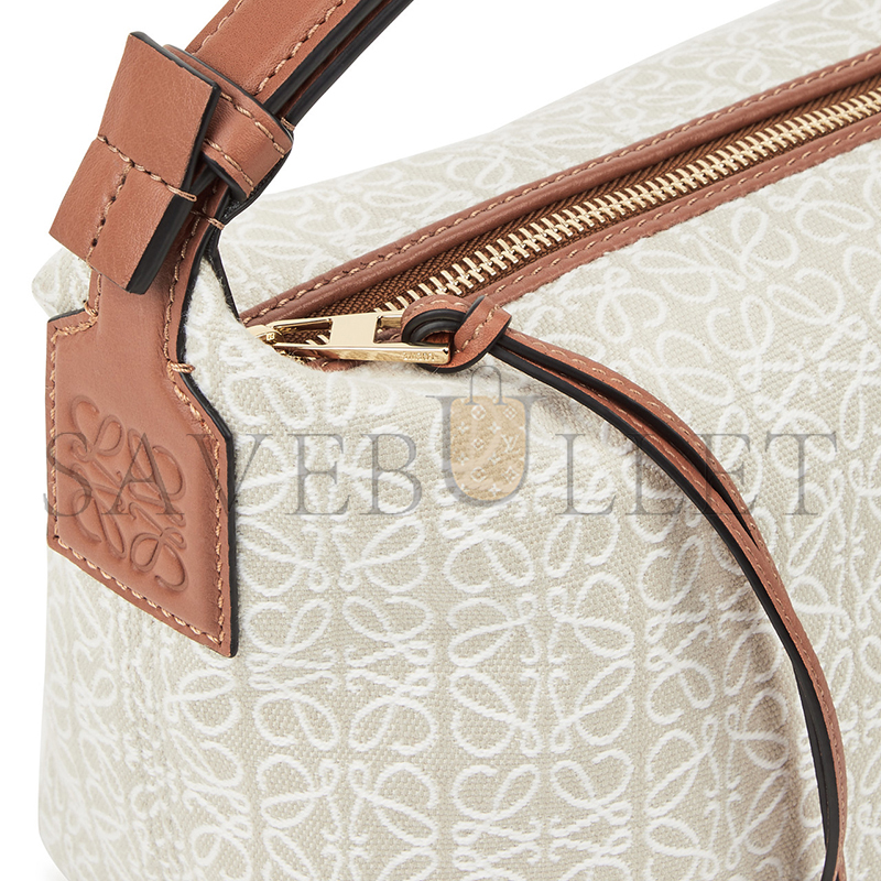 LOEWE CUBI ANAGRAM SMALL CANVAS AND LEATHER SHOULDER BAG 230717 (20.5*17*12.5cm)